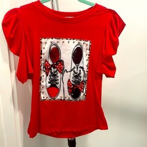 Love J Puff Sleeve studded shirt